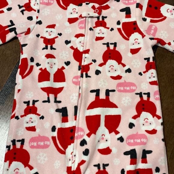 Carters Santa pajamas sleeper one piece with feet 18 months fleece girls - Picture 2 of 6
